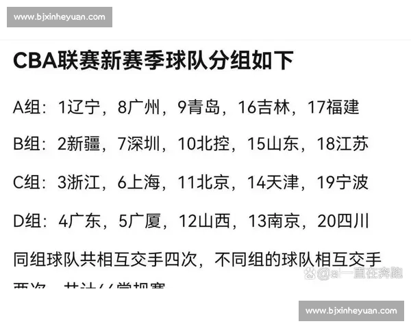 CBA联赛最新赛季赛程与球队分析